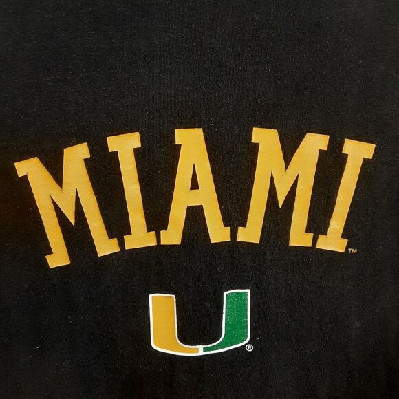 University Of Miami Vtg Adult Mens M Black Short Sleeve T Shirt NCAA - Picture 1 of 7